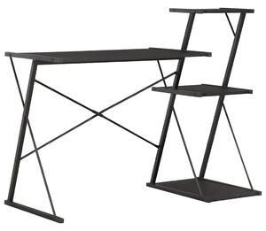Fekete íróasztal polccal 116 x 50 x 93 cm