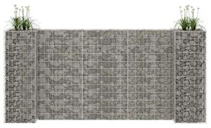 H alakú acéldrót virágtartó gabion 260 x 40 x 120 cm