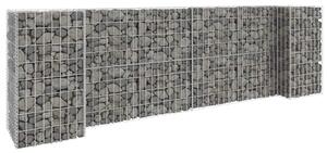 H alakú acéldrót virágtartó gabion 260 x 40 x 80 cm