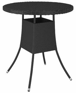 Fekete polyrattan kerti asztal 70 x 70 x 73 cm