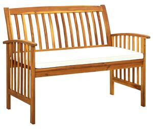 Tömör akácfa kerti pad párnával 119 cm
