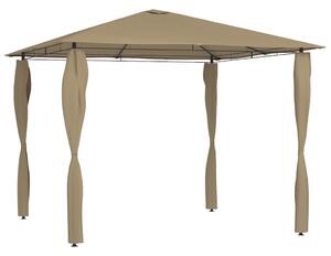Tópszínű pavilon oszlop takarókkal 3 x 3 x 2,6 m 160 g/m²