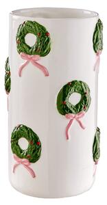 X-MAS kerámia váza 25cm, koszorúk