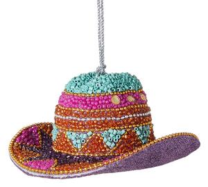 HANG ON gyöngyös karácsonyfadísz , cowboy kalap