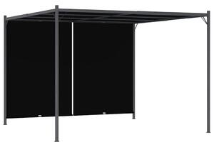 Antracitszürke kerti pavilon behúzható tetővel 3 x 3 m