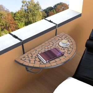 VidaXL terrakotta mozaik felakasztható erkély asztal