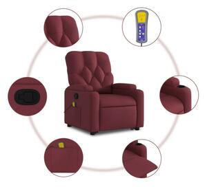 VidaXL bordó szövet dönthető masszázs- és állófotel