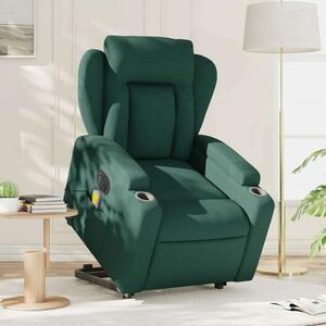 VidaXL Masszázsfotel - Elektromos Álló Relax Fotel - Sötétzöld