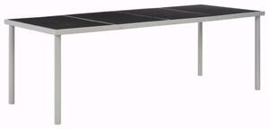 VidaXL fekete acél kerti asztal 220 x 90 x 74,5 cm