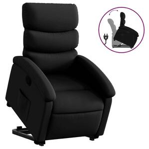 Relax Fotel Elektromos Emeléssel - Fekete Műbőr