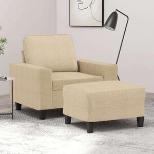VidaXL krémszínű szövet kanapéfotel lábtartóval 60 cm