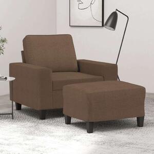 VidaXL barna szövet kanapéfotel lábtartóval 60 cm