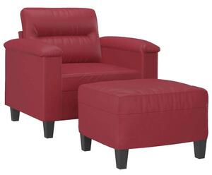 VidaXL bordó műbőr kanapéfotel lábtartóval 60 cm