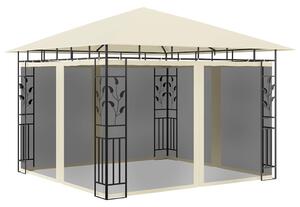 Krémszínű pavilon szúnyoghálóval 3 x 3 x 2,73 m 180 g/m²