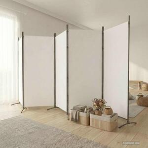 Fehér 5 paneles paraván 433x180 cm szövet
