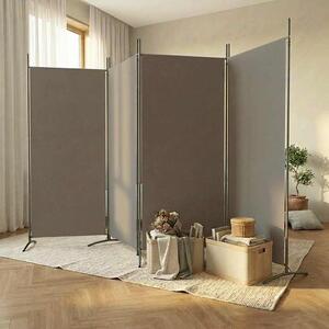 4 paneles antracitszürke szövet térelválasztó 346x180 cm