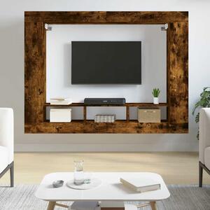 Füstös tölgy színű szerelt fa TV-szekrény 152x22x113 cm