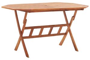 Tömör akácfa összecsukható kerti asztal 135 x 85 x 75 cm