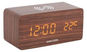 Karlsson 5933DW LED-es ébresztőóra/óra töltővel 15 cm, barna