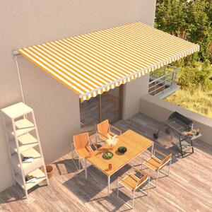 VidaXL sárga és fehér kézzel kihúzható napellenző 600 x 300 cm