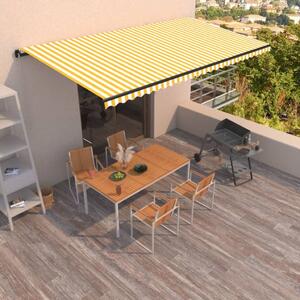 VidaXL sárga és fehér kézzel kihúzható napellenző 600 x 300 cm