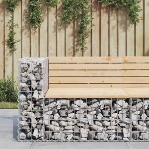 Tömör fenyőfa gabion kerti pad 92x71x65,5 cm