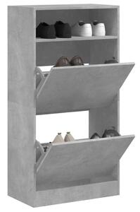 VidaXL Cipősszekrény - Betonszürke - 60x34x116 cm