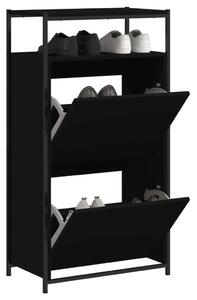 VidaXL Cipőszekrény - Fekete - 60x34x112 cm