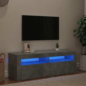 Betonszürke TV-szekrény LED-világítással 120 x 35 x 40 cm