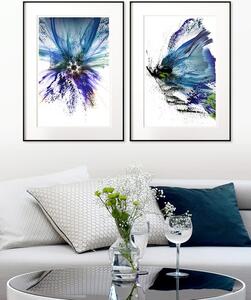 Modern festmény, Virág, Kék Sorozat