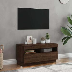 Barna tölgyszínű TV-szekrény LED-világítással 80 x 35 x 40 cm
