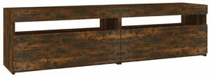 2 db füstös tölgy színű TV-szekrény LED-ekkel 75 x 35 x 40 cm