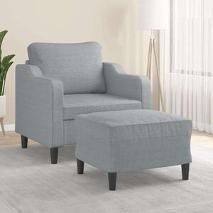 VidaXL világosszürke szövet kanapéfotel lábtartóval 60 cm
