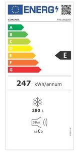 Gorenje FN619EEW5 Fagyasztószekrény, 280L, M: 185, NoFrost, Multiflow FastFreeze, E energiaosztály (740887)