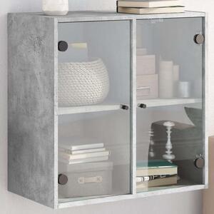 VidaXL betonszürke faliszekrény üvegajtókkal 68 x 37 x 68,5 cm