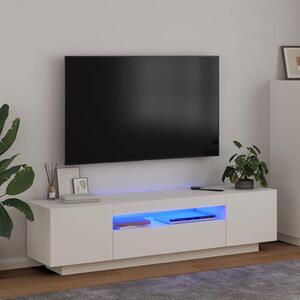 Fehér TV-szekrény LED-lámpákkal 160 x 35 x 40 cm