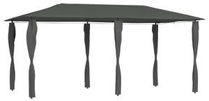 Antracit pavilon oszlop takarókkal 2,98 x 5,3 x 2,59 m 160 g/m²