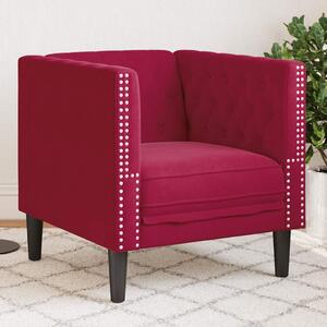 Bordó bársony Chesterfield kanapéfotel