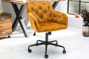 DUTCH COMFORT sárga bársony irodai szék