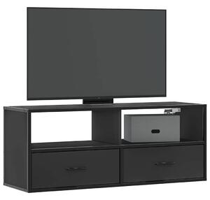 Fekete szerelt fa és fém TV-szekrény 100x31x39,5 cm