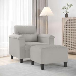 VidaXL világosszürke mikroszálas szövet kanapéfotel lábtartóval 60 cm