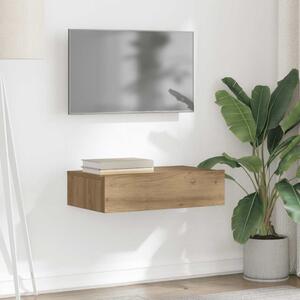 Kézműves tölgy színű TV-szekrény LED-lámpákkal 60x35x15,5 cm