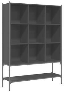 VidaXL Fekete Fa Könyvespolc - 10 Rekeszes - 102x30x141,5cm