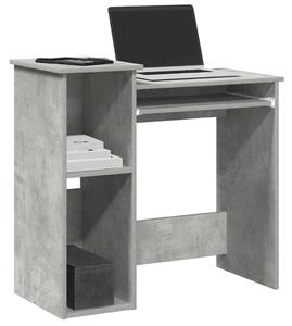 Betonszürke forgácslap íróasztal polcokkal 84x40x78 cm