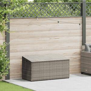 Szürke polyrattan kerti tárolóláda 110 x 50 x 58 cm