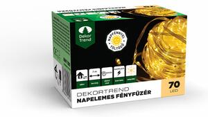 Dekortrend Napelemes fényfüzér, 70 LED, meleg fehér, csíptetővel