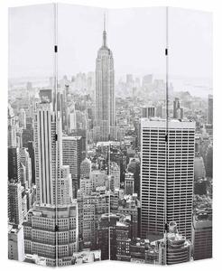 Fekete-fehér New York mintás paraván 160 x 170 cm
