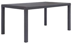 Barna rattan hatású műanyag kerti asztal 150 x 90 x 72 cm