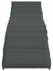 VidaXL szürke polyrattan napozóágy párnával 55x199x50 cm
