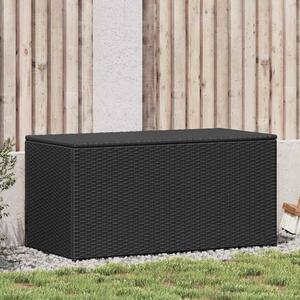 Fekete polyrattan kerti tárolóláda 100 x 50 x 50 cm